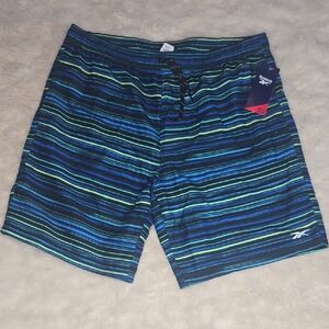 Reebok Men's Multicolor Striped Board Shorts
